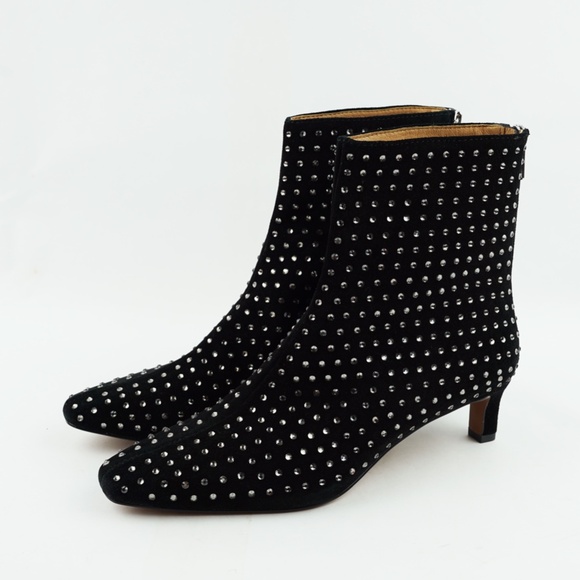 New MADEWELL Size 6 The Dimes Kitten-Heel Boot True Black w Crystals $218 NO278 - Picture 6 of 8